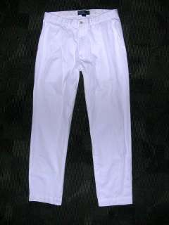 Polo Ralph Lauren Mens White Flat Front Cotton Pants 32  