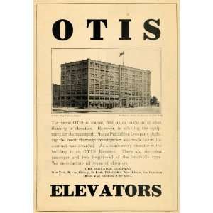 1908 Ad Otis Elevator Phelps Publishing Co. Building   Original Print 