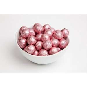 Light Pink Foiled Milk Chocolate Balls (5 Pound Bag)  