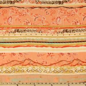   Chiffon Abstract Stipes Peach Fabric By The Yard Arts, Crafts