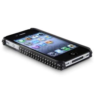 Rhinestone Bling Hard Case+Mirror Guard for iPhone 4 4S 4G  