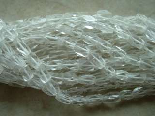 14 Strand Crystal Quartz Princess Cut Faceted Rectangular Tube Beads 