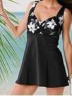   black swimwear swimsuit bathing suit swimdress plus size 22W,2X  