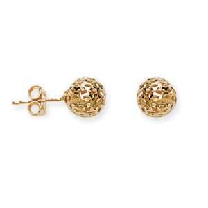   : CleverEves 14K Yellow Gold Laser Ball Earring: CleverEve: Jewelry