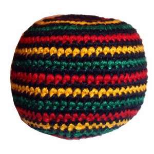  Rasta Stripe Hacky Sack / Footbag   Hand Crocheted made in 