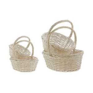   Extra Large Oval White Wash Baskets   Set of 4 Arts, Crafts & Sewing