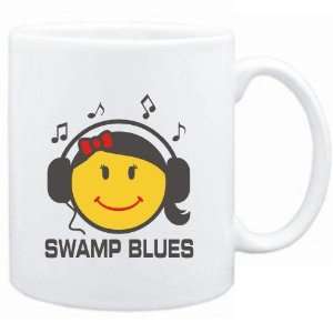    Mug White  Swamp Blues   female smiley  Music