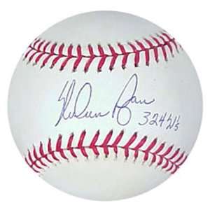 Nolan Ryan Autographed Baseball with 324 Wins Inscription:  