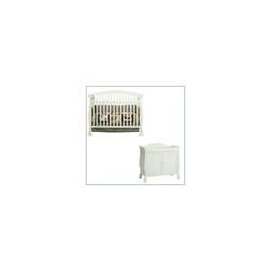   in 1 Convertible Wood Crib Set w, Toddler Rail in Pearl White Baby