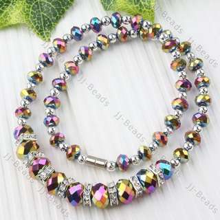   Crystal Glass Rondelle Bead Necklace Faceted Jewelry 1Strand  