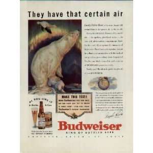   air   Lucky Polar Bear in his arctic home  1937 Budweiser Beer