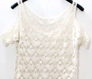 Romantic Off Shoulder Crochet Tassel Top/Shrug #9  