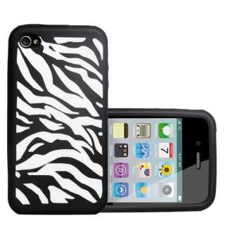 Silikon Hülle Für iPhone 4S 4 Zebra Streifen Schwarz Weiß Von 