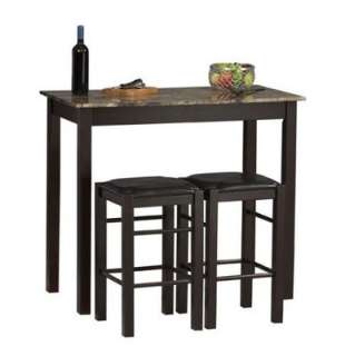 Wood Small dining set 3 Piece Counter Table and Stools  