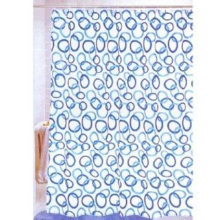   Blue Circles Stall Printed Fabric Shower Curtain, 54 Inch by 78 Inch