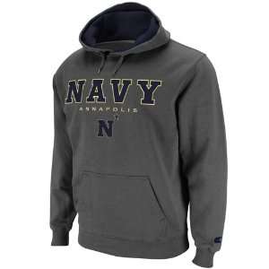 Navy Midshipmen Charcoal Automatic Pullover Hoodie Sweatshirt (Large)