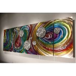 Rainbow Art Large Painting on Metal, Wall Art Sculpture, Design by 