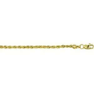  14K Gold Solid Diamond Cut Light Rope Chain Bracelet, Anklet 