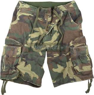 Woodland Camouflage Vintage Infantry Utility Shorts  