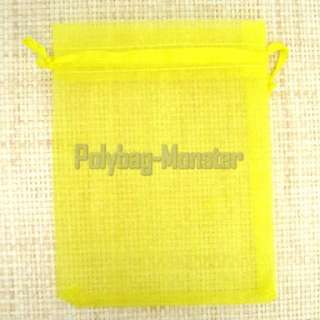 50 Yellow Organza Jewelry Pouches Gift Bags 3.75X4.75  