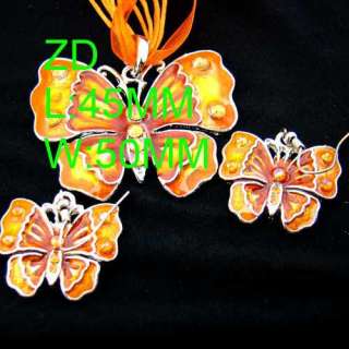 H7642 Vogue Wedding Gems Butterfly Necklace Earring Set  