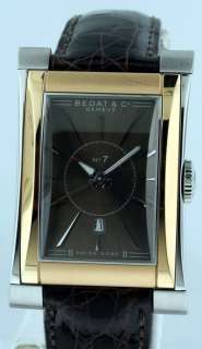 Bedat & Co No. 7 Stainless Steel with 18k Rose Gold Bezel and Brown 