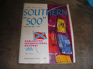 Rare 1964 Darlington Southern 500 Nascar Program  