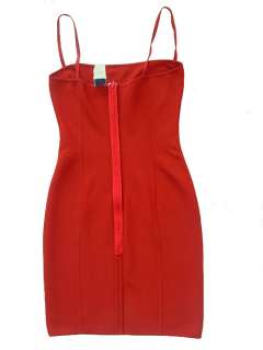 Herve Leger vintage original made in France red ochre bandage dress S 