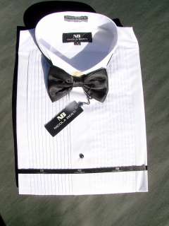Nicola Berti Tux Tuxedo Shirt & Bow Tie 17 32/33 large  