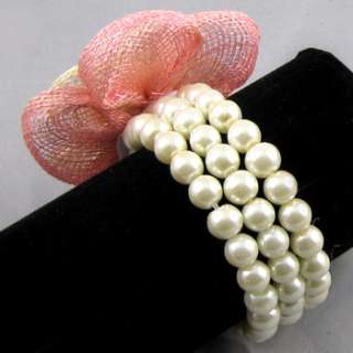 ADDL Item FREE SHIPPING 1 pc simulation pearl flower bracelet fashion 
