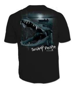 Brand New   Swamp People Troy Landry Gator Dawn Black T shirt  