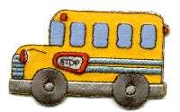 SCHOOL BUS EMBROIDERED IRON ON PATCH  