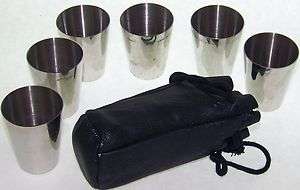 Rostfrei 18/8 Stainless Steel Shot Cups Leather Bag  