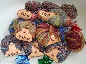 Lot of 8 balls Ribbon Wool Tilia Yarn multi  