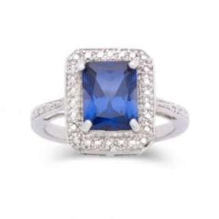    Lab Created Sapphire Ring Platinum/Sterling Silver customer 