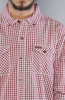 LRG Core Collection The Core Collection Buttondown Shirt in Maroon 