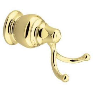 Creative Specialties Decorator Double Robe Hook in Polished Brass 