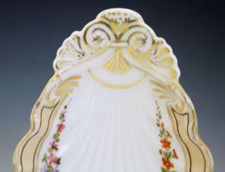   OLD PARIS HAND PAINTED PORCELAIN TWO SHELL FORM SERVING DISHES  