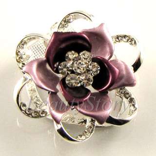 ADDL Item  Austrian rhinestone flower brooch pin scarf 