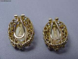 Angelskin Coral 14k Rubies Sapphires Earrings 20.9 Grm  