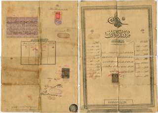 TURKEY EGYPT 1902 PASSPORT EGYPT REVENUES ,VISAS GREECE RHODES  