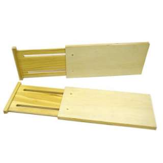   . to 18in Expandable Natural Wood Dresser Drawer Divider 2  Piece Set