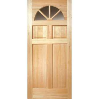   80 In. Wood Unfinished Fan Lite Entry Door 87322 