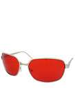 Fight Club Sunglasses, Silver Frame / Red Lens