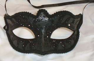Black Small Venetian Masquerade Mardi Gras Mask 831687070341  