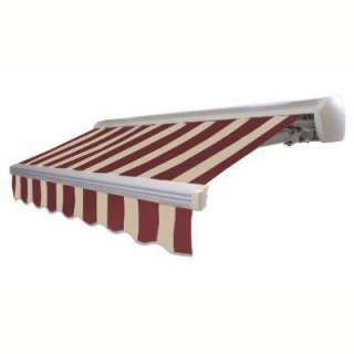   Manual Retractable Awning in Burgundy/Tan DM16BT at The Home Depot