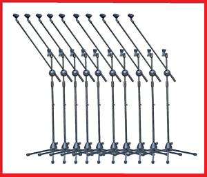 10 Tridop Microphone Mic Stand With Boom W/ Clips New  