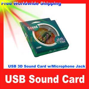 USB 2.0 to Mic/Speaker 5.1 Audio Sound Card Adapter NEW  