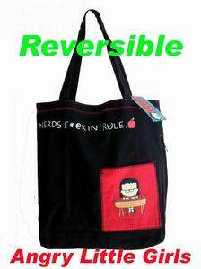 Angry Little Girls Nerds Rule Tote Shoulder Reversible Bag 7801 NR 