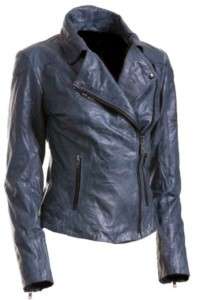 Womens 100 % Lamb Leather Fitted Perfecto Jacket   